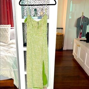 Astr Green Floral Midi Dress